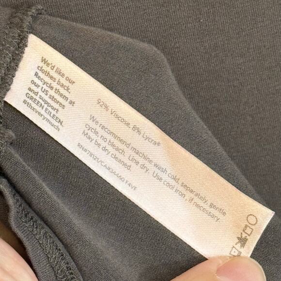 Eileen Fisher Midi T-Shirt Dress S Gray 3/4 Sleeve Casual Stretchy Pullover USA - Picture 8 of 8